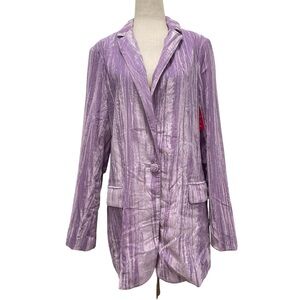 Buddy Love Heff Crushed Velvet Lavender Blazer Size Medium